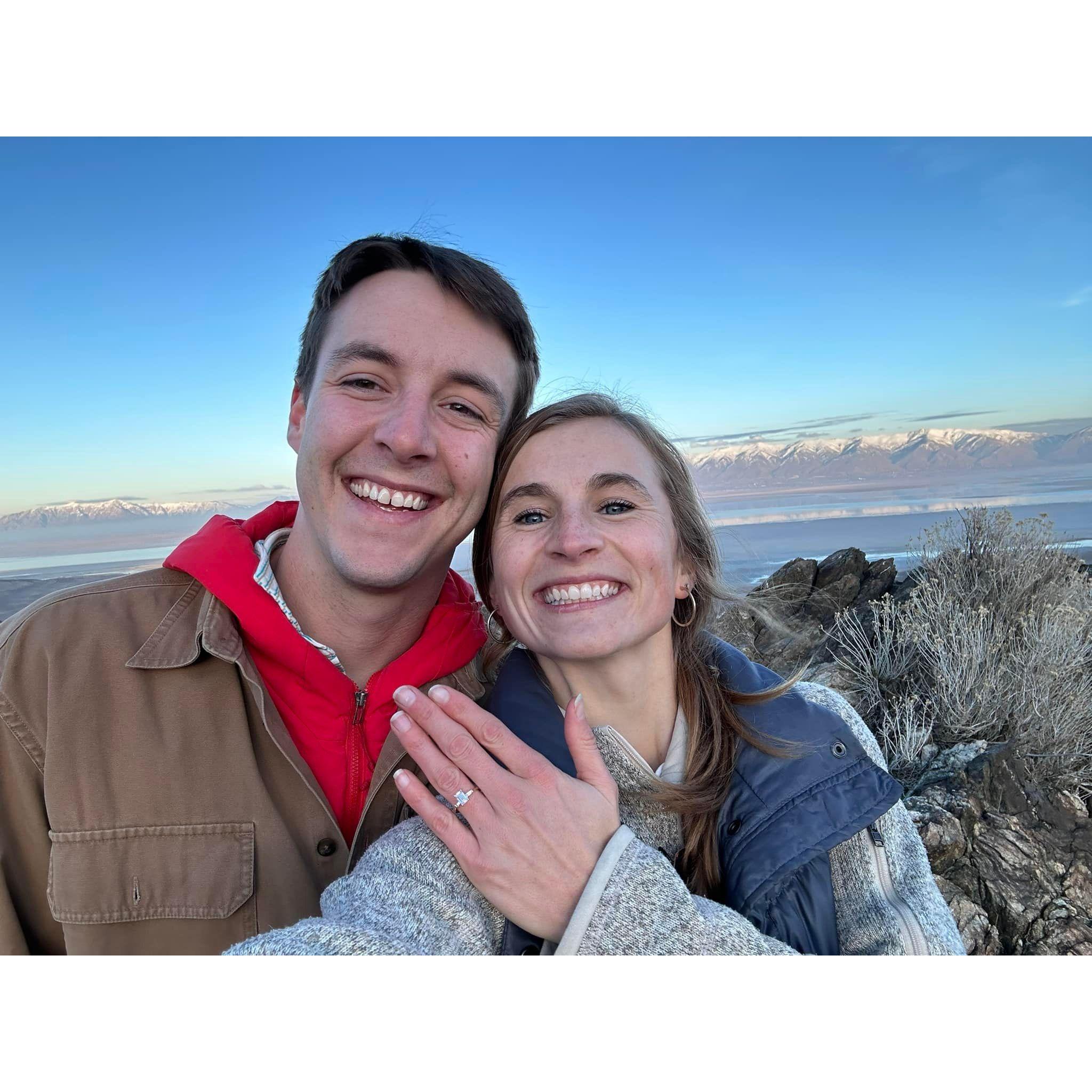 Engaged at Antelope Island State Park, Utah  - 12.21.23