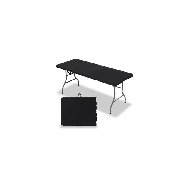 SUGIFT 6ft Plastic Folding Table for Indoor Outdoor, Black