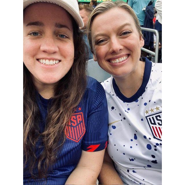 Watching our USA Women's Soccer team play.