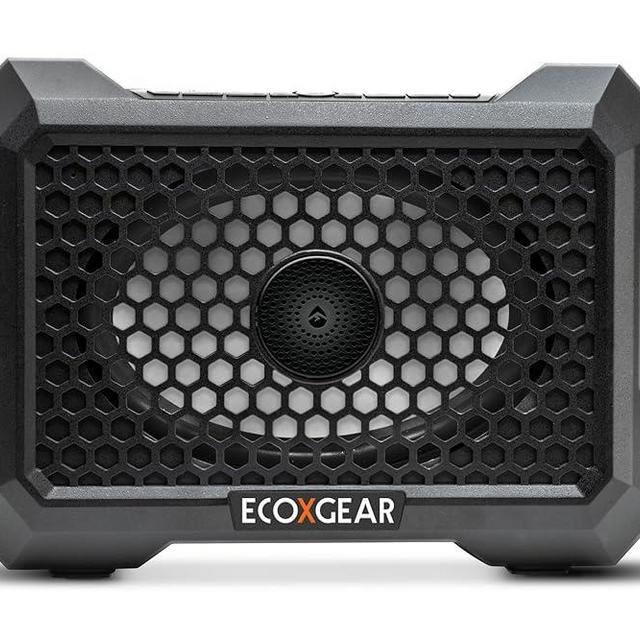ECOXGEAR Defender: Outdoor Portable Bluetooth Speaker, 121dB Massive Sound, Waterproof and Drop Proof, with LED Party Lights, Pair up to 100, 25+ Hours Playtime (Black Oak)