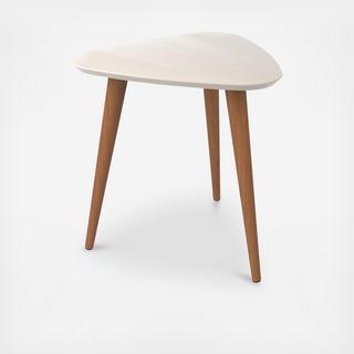 Utopia High Triangle End Table with Splayed Wooden Legs