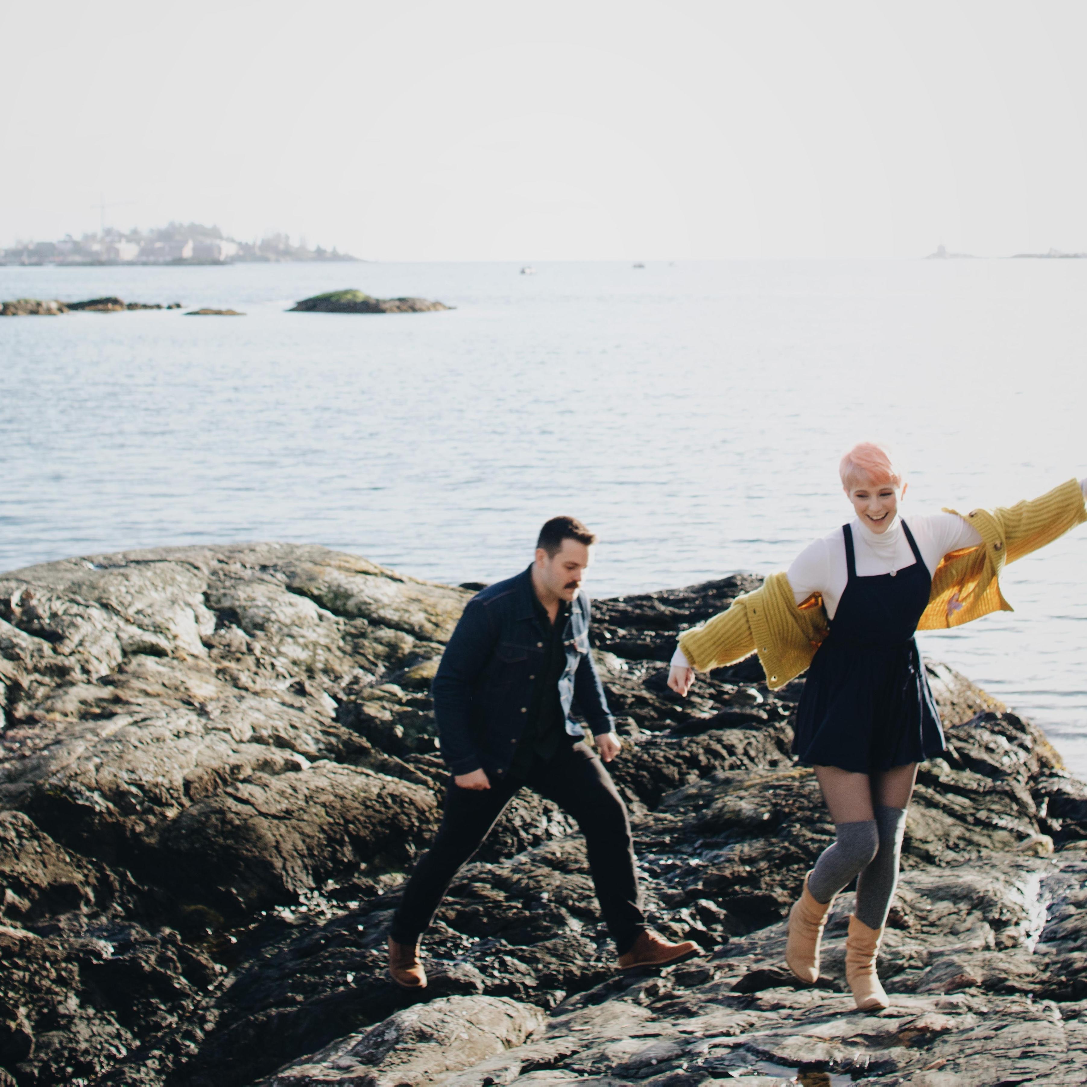 A picture of us in the bay where Riley proposed. Bailey Green captured this cute candid at our engagement photo shoot!