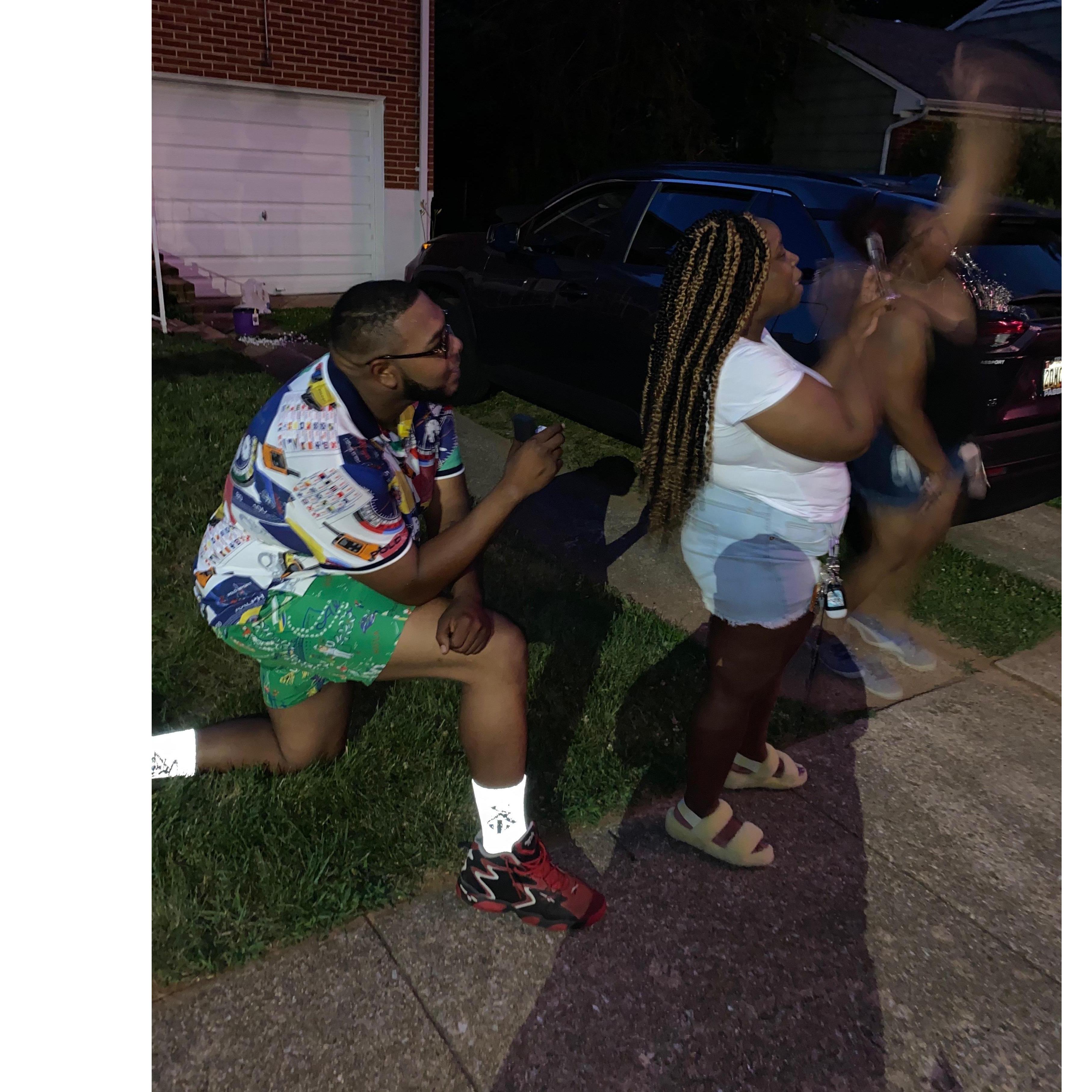 July 4, 2020 Daniel pop the question