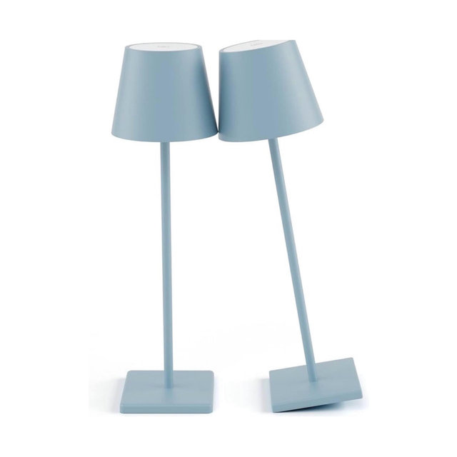 2 Packs Rechargeable LED Table Lamp,Outdoor Cordless Table Lamp Waterproof Portable, Stepless Dimmable Modern Lamp for Restaurant/Bedroom/Outdoor (Blue)