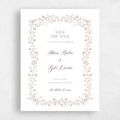 Beige Classic Wedding Save the Date - Ysabeau Portrait
