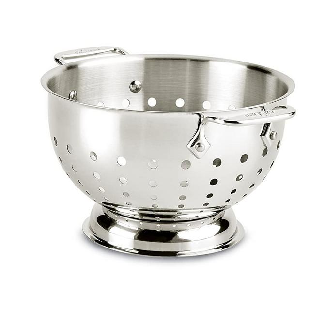 All-Clad 5603C Stainless Steel Dishwasher Safe Colander Kitchen Accessory, 3-Quart, Silver