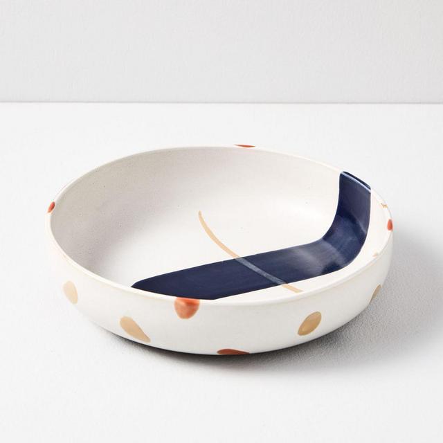 Sway Stoneware Low Bowl, Painted Dots, Set of 4