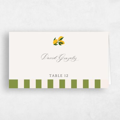 Green Wedding Place Card - Limone