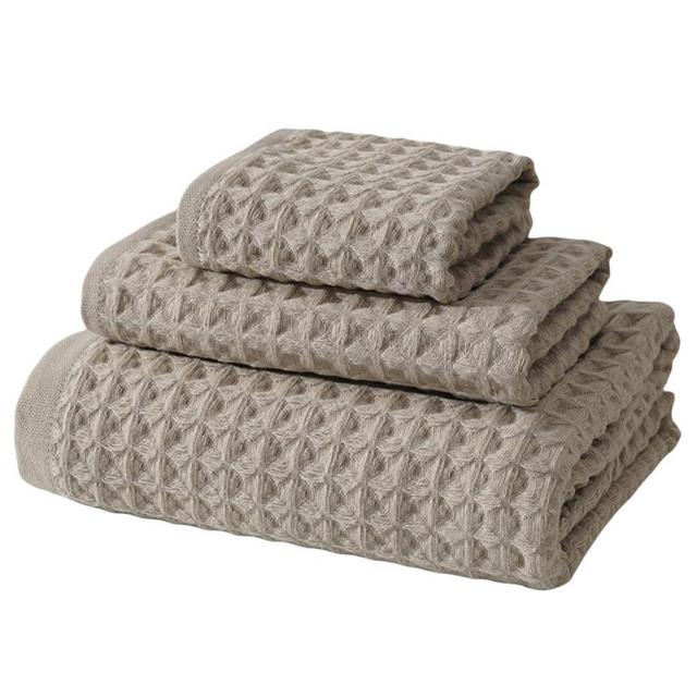 CZSRH Towels for Bathroom Towel Set Large Oversize Quick Dry Waffle Bath Towel 55 x 28 in,Hand Towel,Face Towel,3 PCS Set (Light Gray)