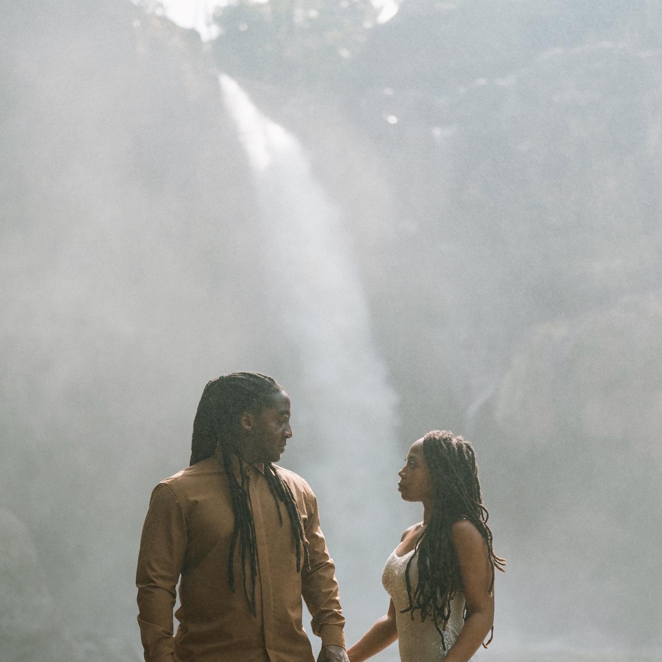 We chose the serene and picturesque Blangsinga Waterfalls for our first engagement photoshoot location