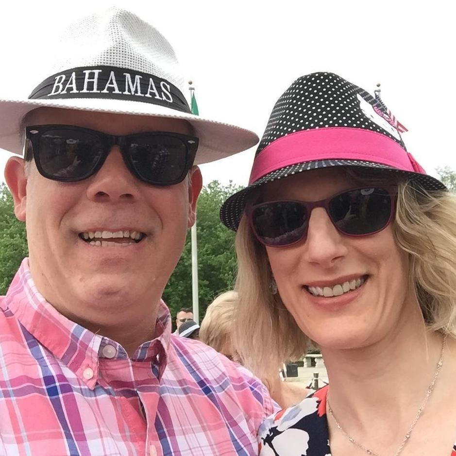 Sporting fun hats for the Wine and Derby party May 2019.