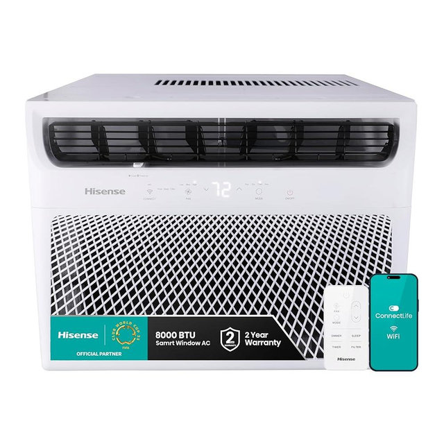 Hisense WC08W25A Window Air Conditioner, 8,000 BTU, White