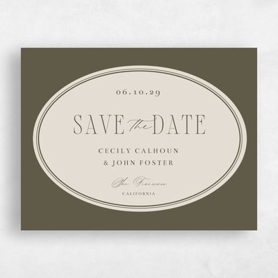 Green Typography Wedding Save the Date - Anara Landscape