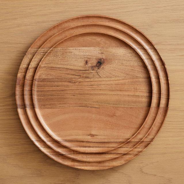 Grooved Wood Charger, Natural