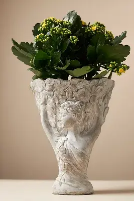 Daphne Cement Bust Pot