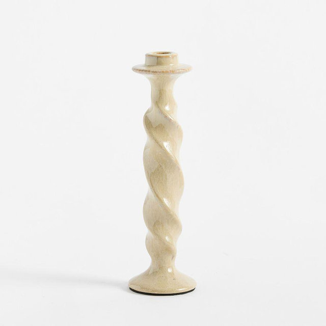 Arnella Taper Candle Holder, Natural, Large