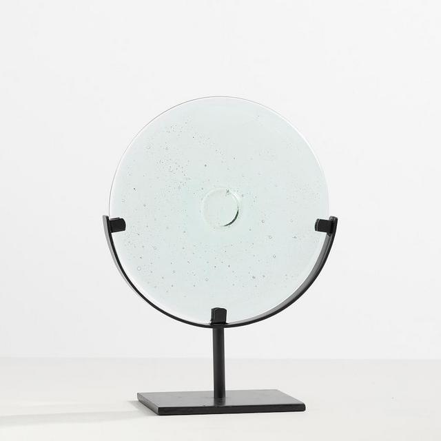 Bubble Glass Disk On Stand,Small,Glass