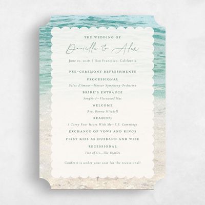 Blue Ticket Wedding Program - Luve