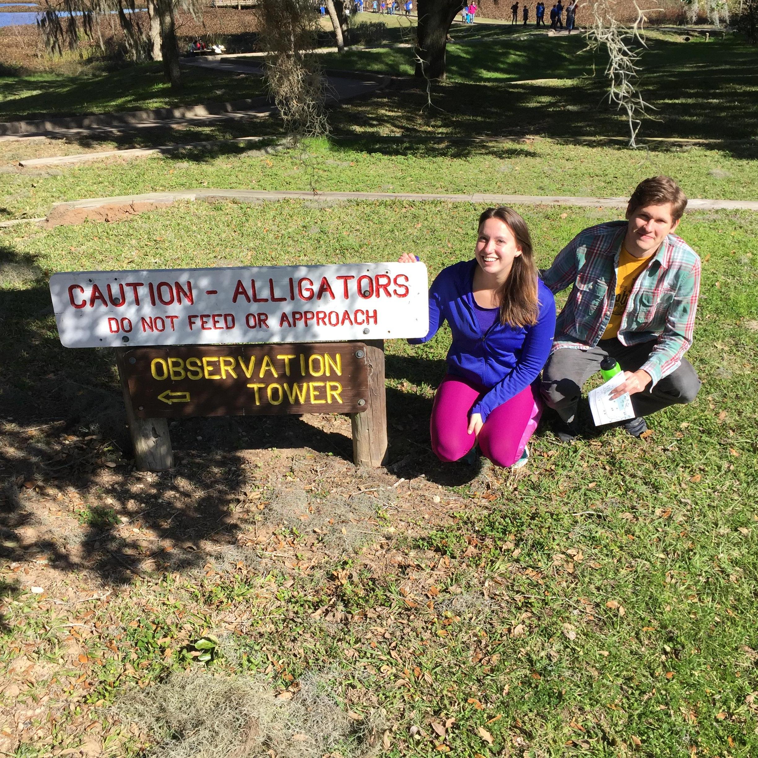 Our time spent in Houston was full of new adventures, like visiting this Alligator park...no fences!