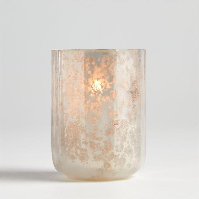 Cumulus White Mercury Glass Tealight Candle Holder