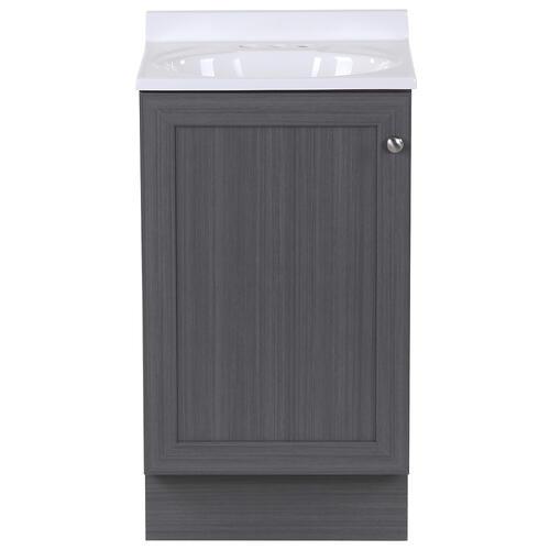 Designer's Image Winston 19"W x 17"D Phantom Vanity and White Cultured Marble Vanity Top with Oval Integrated Bowl