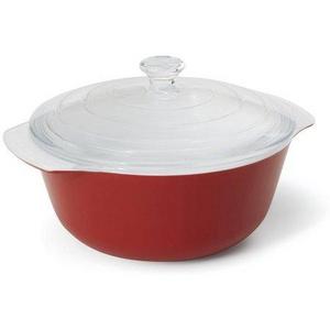 Creo SmartGlass Shanghai Dark Red Covered Casserole Dish, Dark Red