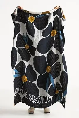 McKenzie Parrott Floral Threads Cotton Jacquard Throw Blanket