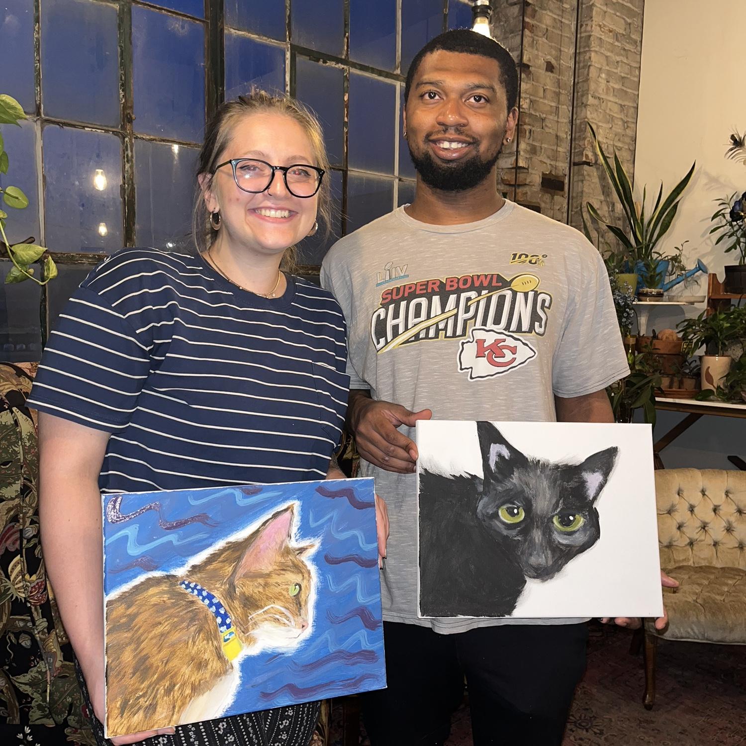 One of our dates where we painted our cats!