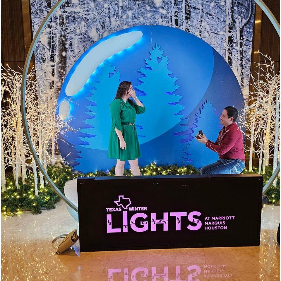 The moment we got engaged after taking a small trip together.