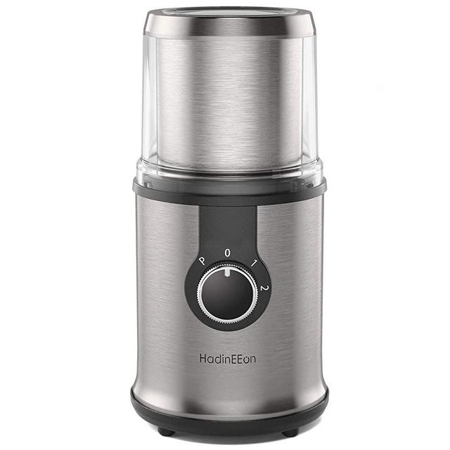 HadinEEon Electric Coffee grinder, 300W Detachable Coffee and Spice Grinder, Automatic Coffee Grinder with Removable Bowl, Compact Stainless Steel Coffee Grinder, 3 Adjustable Modes, 100g/12Cups