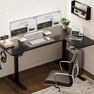59" Reversiable L-Shaped Electric Standing Desk: Black