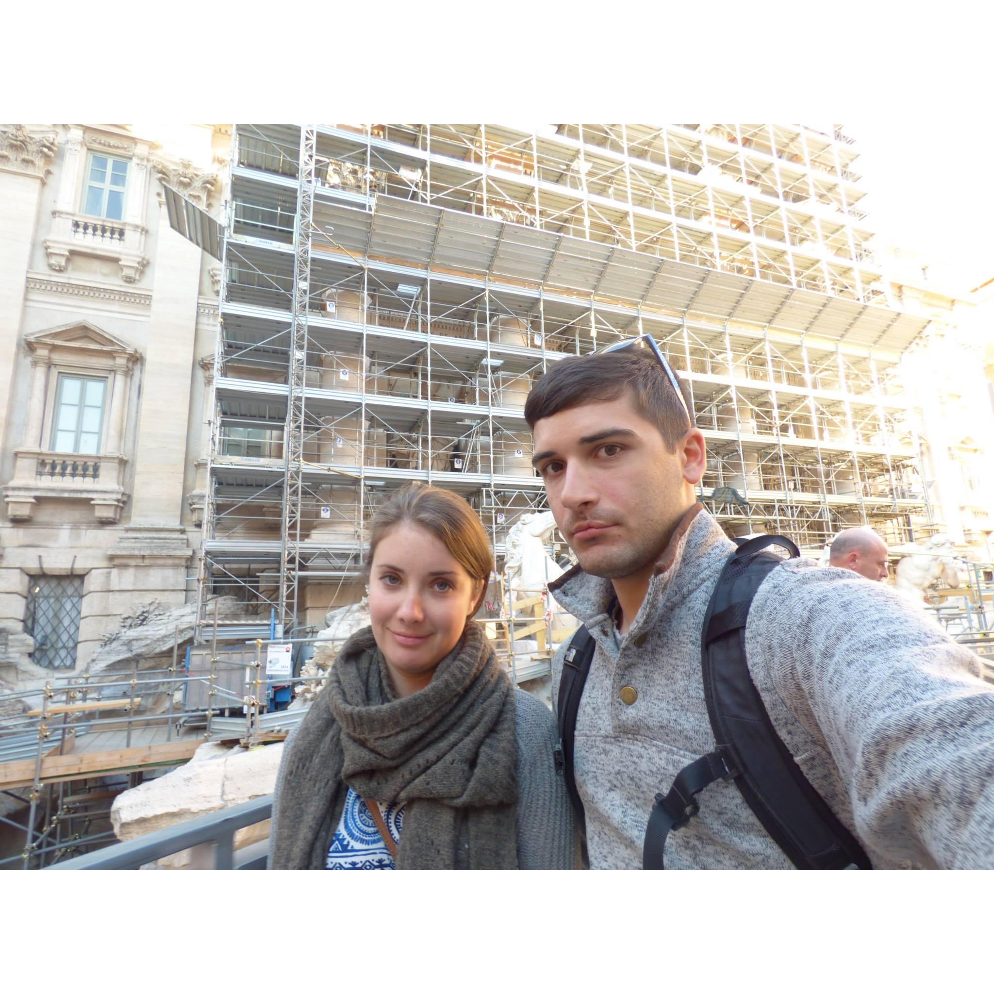 When the Trevi Fountain is covered in scaffolding.