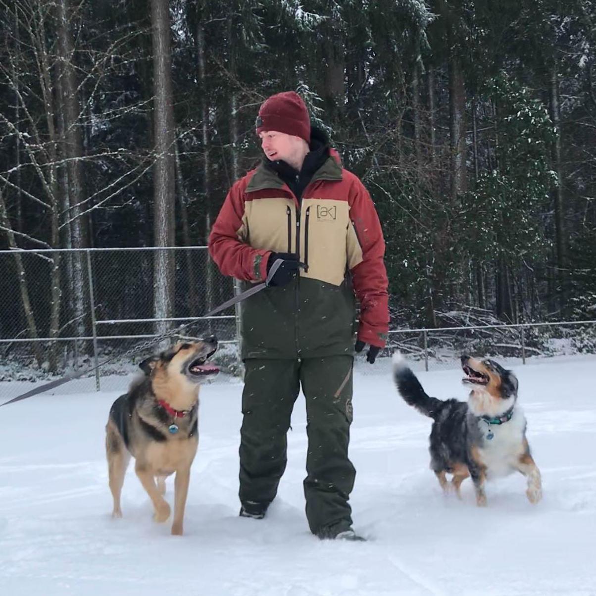 Playing in the snow