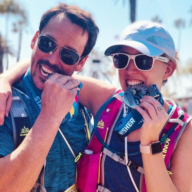 Completing the L.A. Full Marathon together 🎽