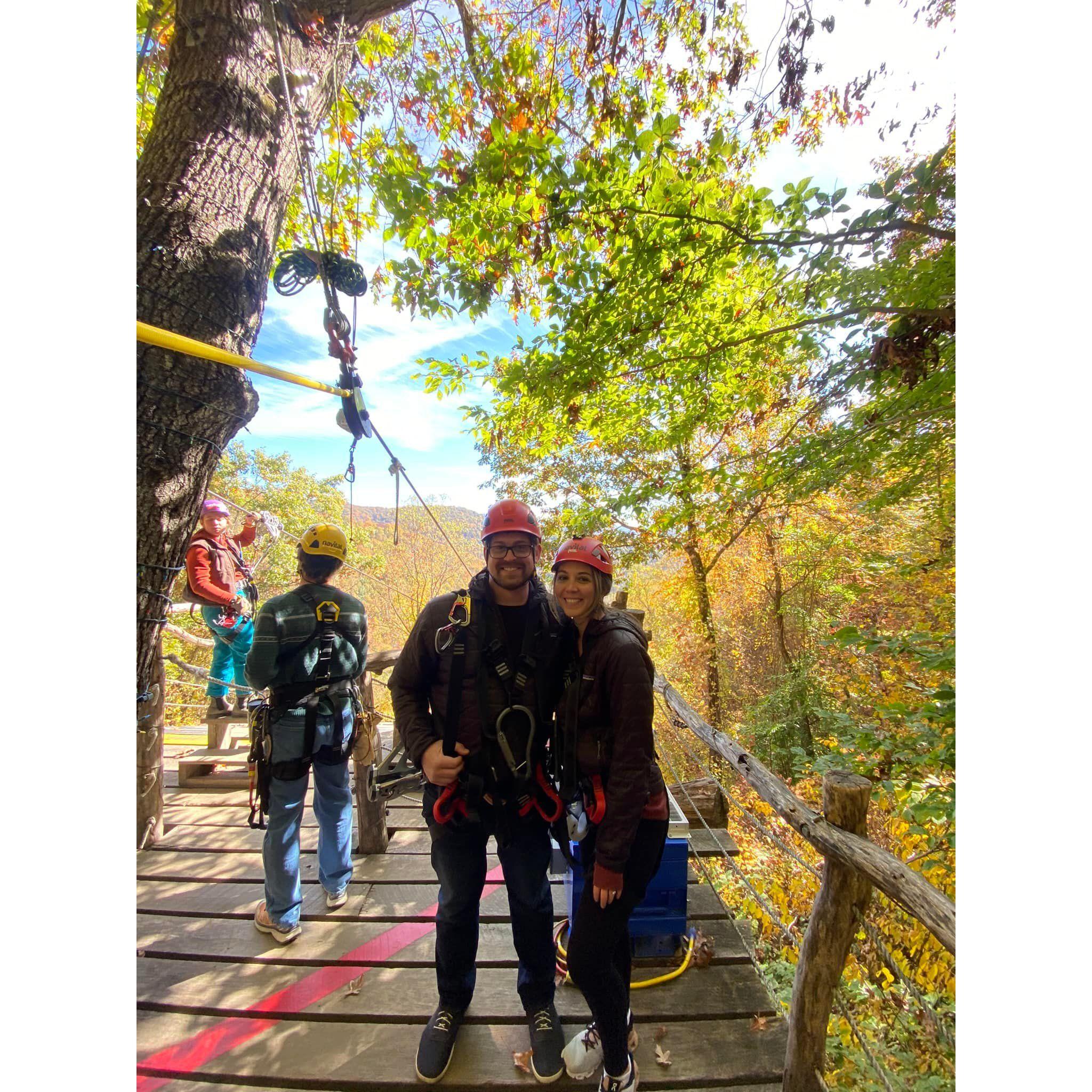 Ziplining through the Blue Ridge