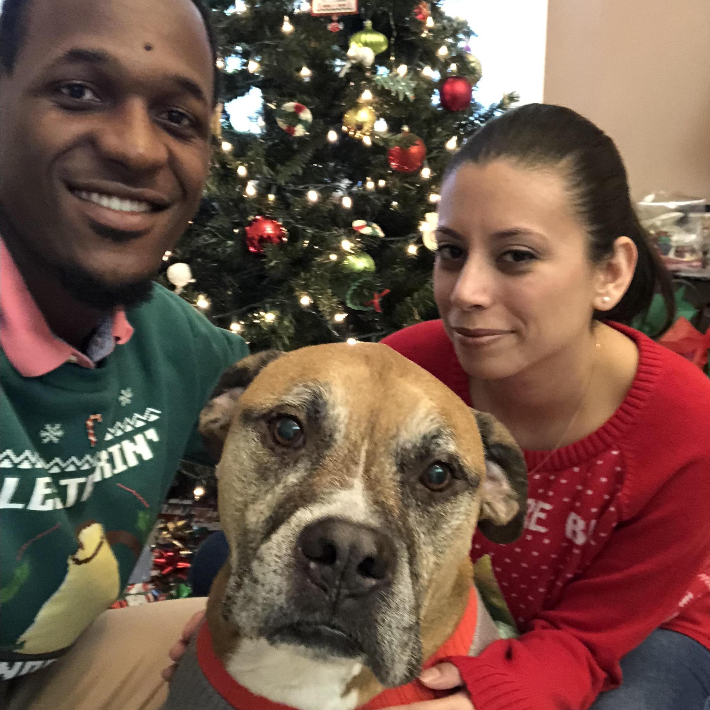Ugly Christmas sweaters with our first born, Leo.