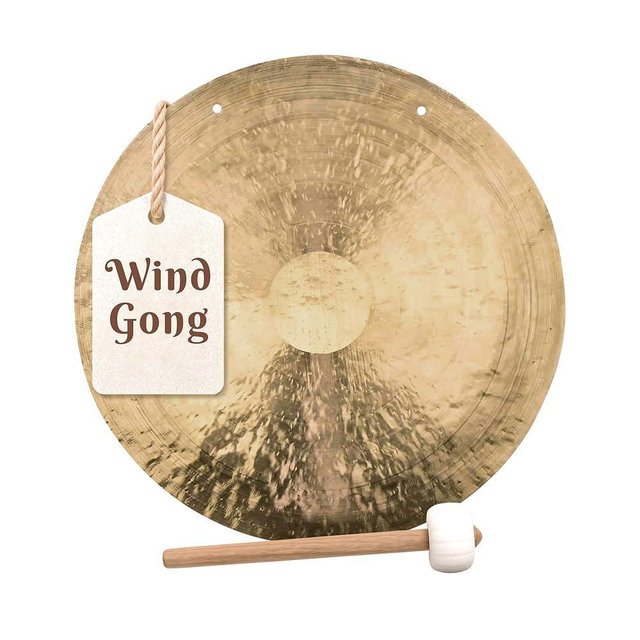 The Gong Shop Handcrafted Chinese Gong – Rich Wash & Deep Resonant Tones for Meditation, Sound Healing, Yoga or Home Decor - Stand Not Included (10" Wind Gong)