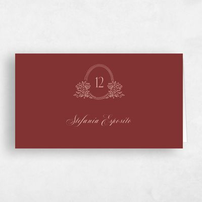 Red Simple Wedding Place Card - Anthea