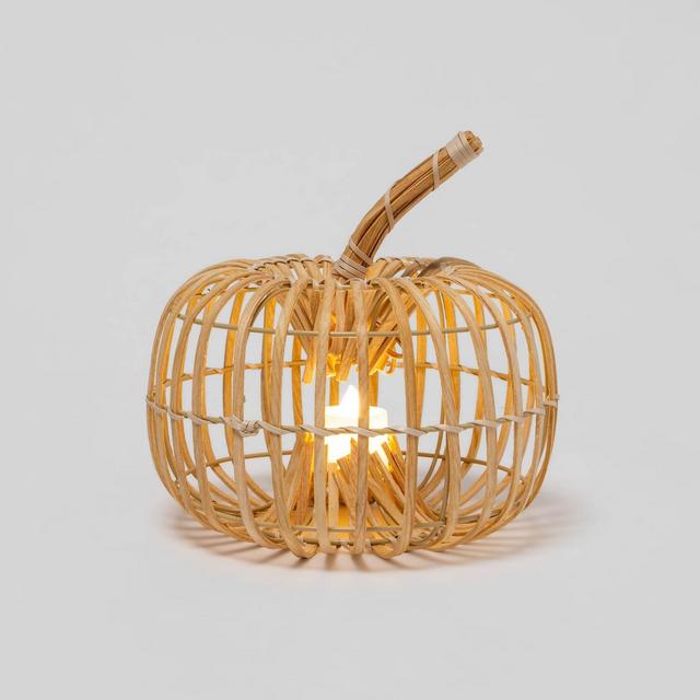 Harvest Round Chipwood Pumpkin Decorative Lantern - Hyde & EEK! Boutique™