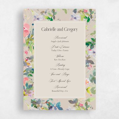Canvas Tan, Brown Wedding Program - Addison