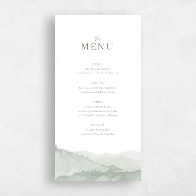 Sage, Green Wedding Menu - Denver