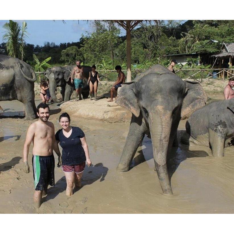 Bathing with elephants!