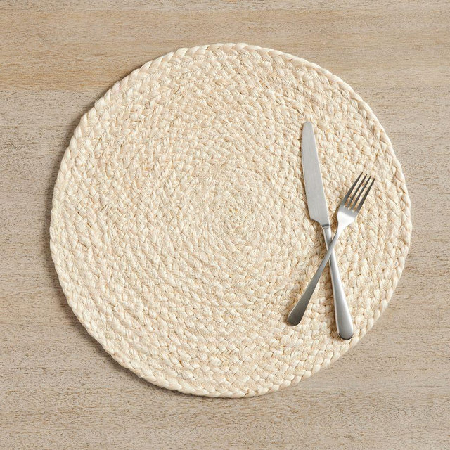 Colton Jute Round Placemats, Set of 4 - Ivory