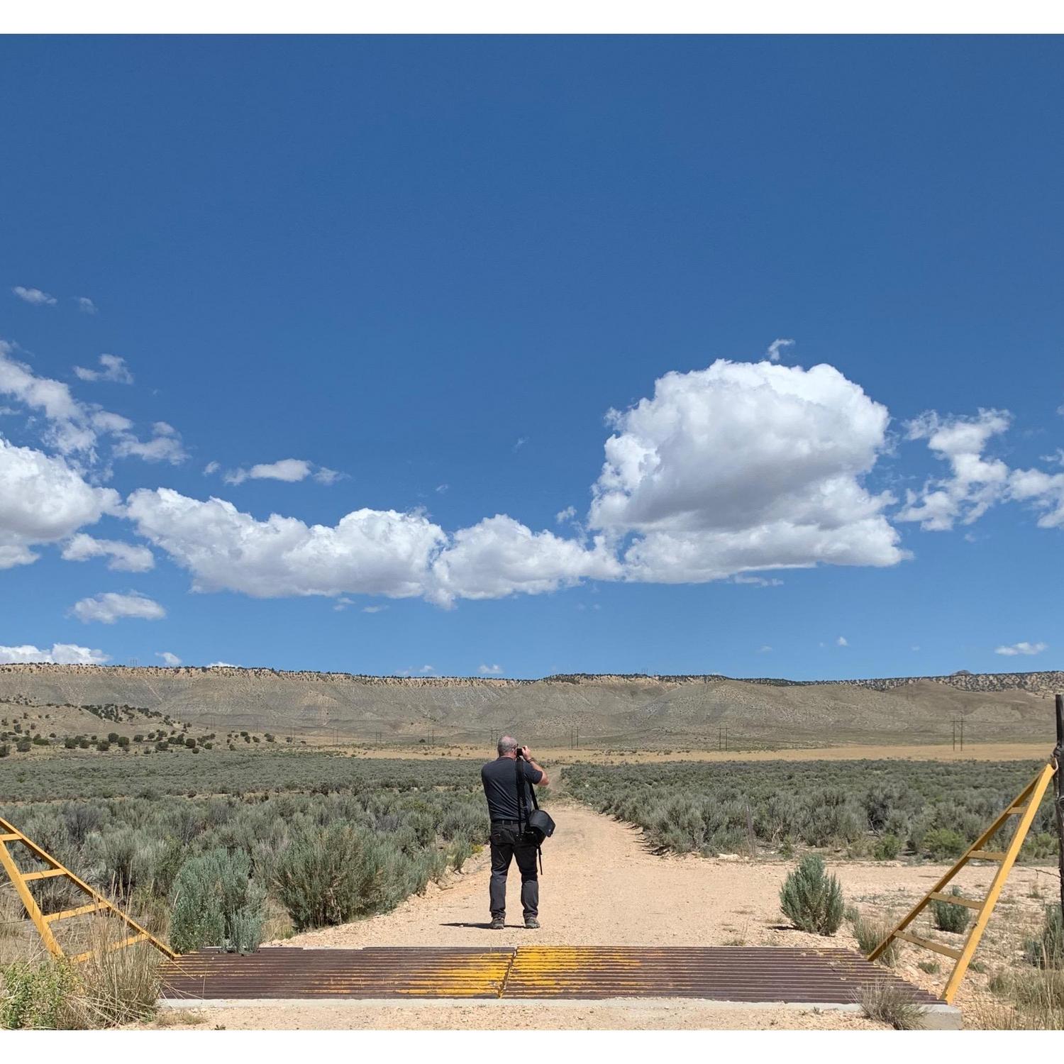 Jim out taking photos in in Utah coming back from Hell's Backbone road.