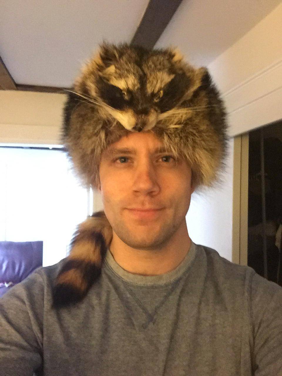 Donald made this hat for Alyssa's father. He has won his favor.