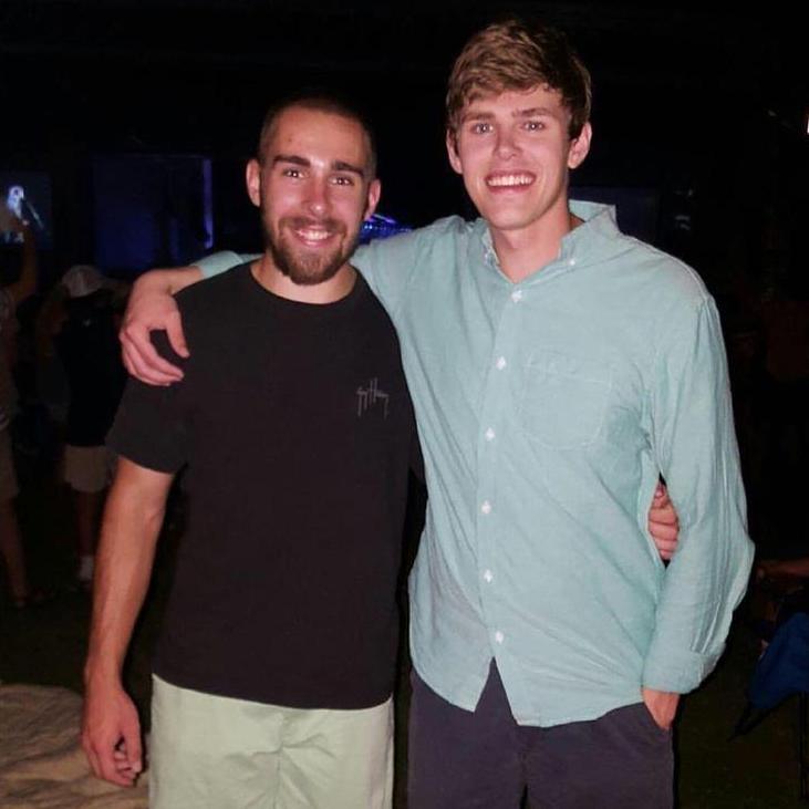 Casey enjoying a concert with his friend, Isaac