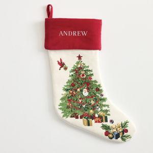 Tree Needle Point Stocking- ANDREW