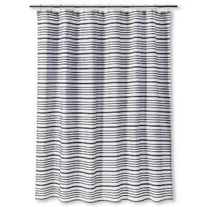 Multi - Stripe Shower Curtain Black - Threshold™