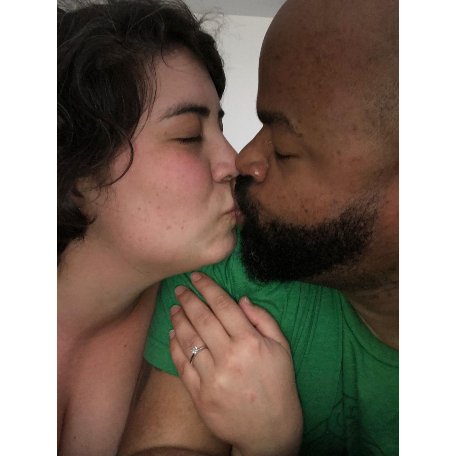 Both of us very happy after Larry proposed.