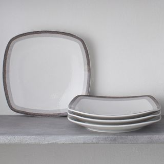 Colorscapes Layers Square Dinner Plate, Set of 4